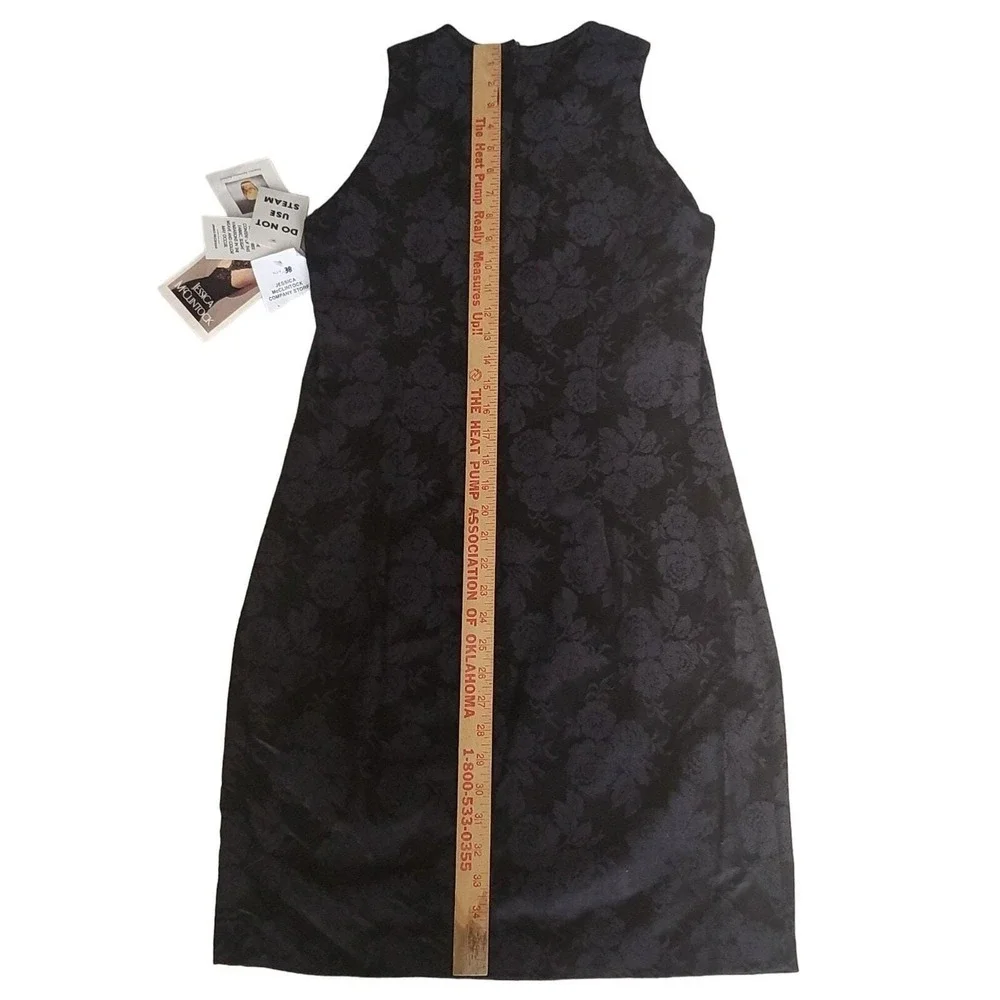 NWT‎ 80s Jessica McClintock Gunne Sax Dress Womens Sz 13 14 Black Bodycon Maxi